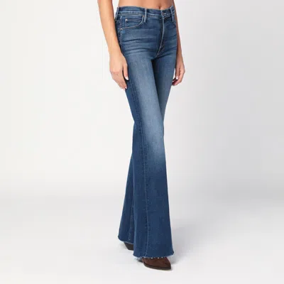 Mother Lil Doozy Fray Flared Jeans In Blue