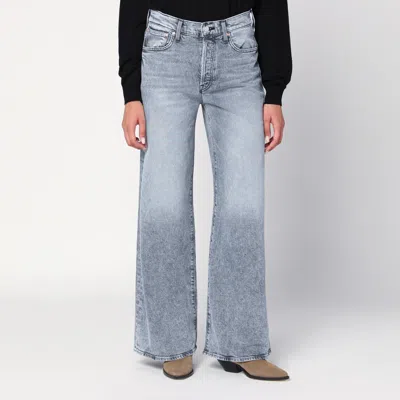 Mother Wide-leg Jeans With Belt Loops And Five-pocket Style In Gray
