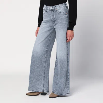 Mother Wide-leg Jeans With Belt Loops And Five-pocket Style In Gray