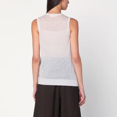 6397 Ivory Semi-sheer Tank Top In White