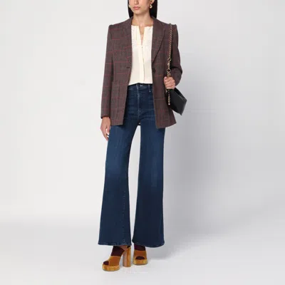 Mother Hustler Roller Sneak Slightly Flared Stonewashed Denim Trousers In Blue