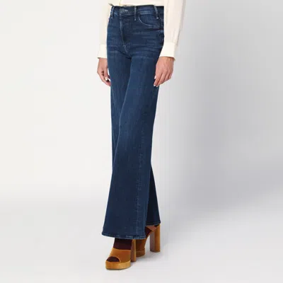 Mother Hustler Roller Sneak Slightly Flared Stonewashed Denim Trousers In Blue