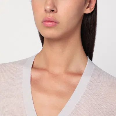 6397 Ivory Semi-sheer Knit Cardigan In White