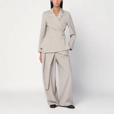 Loewe Beige Melange Wool Wrap Jacket In Sand