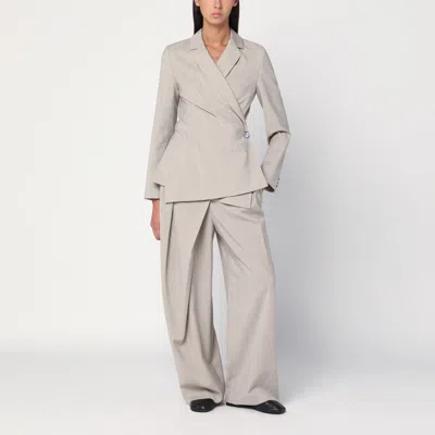 Loewe Beige Melange Wool Wrap Trousers In Neutral