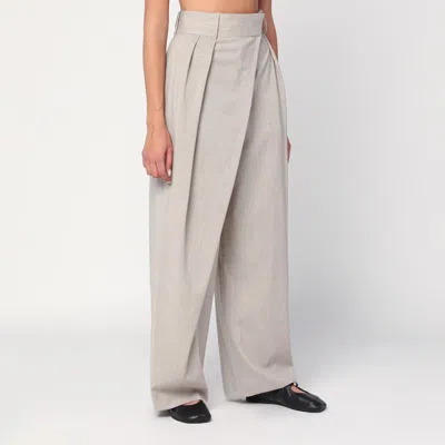 Loewe Beige Melange Wool Wrap Trousers In Neutral
