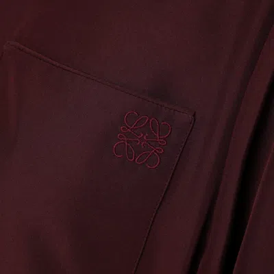 Loewe Silk Shirt With Belt In Burgundy