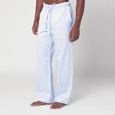 Tekla Pyjama Trousers With Elastic Waistband And Side Stripe Detail In White