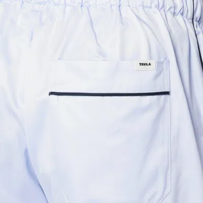 Tekla Pyjama Trousers With Elastic Waistband And Side Stripe Detail In White