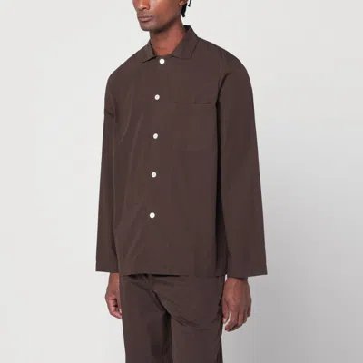 Tekla Brown Pyjama Shirt In Blue