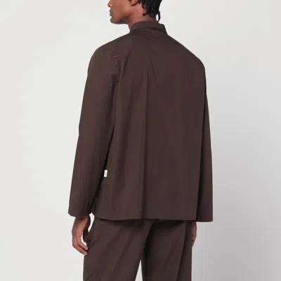 Tekla Brown Pyjama Shirt In Blue