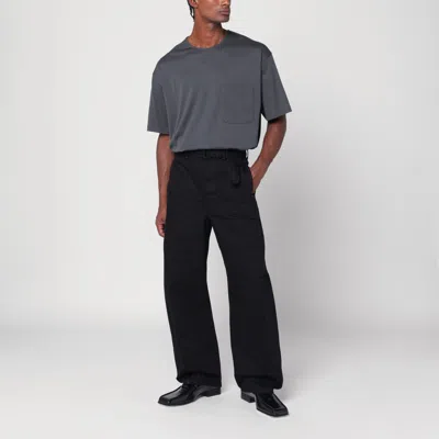 Lemaire Relaxed Fit Cotton-silk Blend T-shirt In Gray