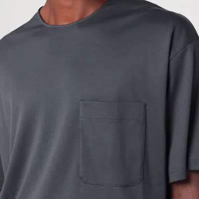 Lemaire Relaxed Fit Cotton-silk Blend T-shirt In Gray