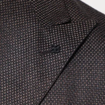 Tagliatore Brown Wool Double-breasted Jacket In Brown