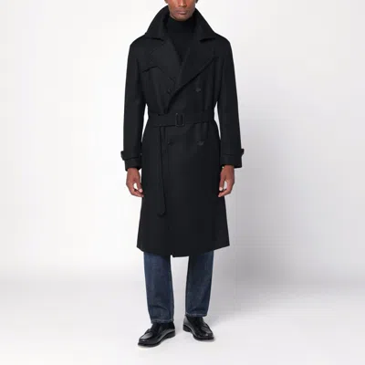 Tagliatore Double-breasted Coat In Black