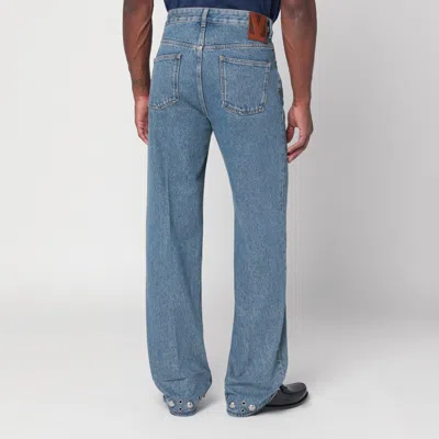 Valentino Five-pocket Jeans With Studs And Eyelets In Blue