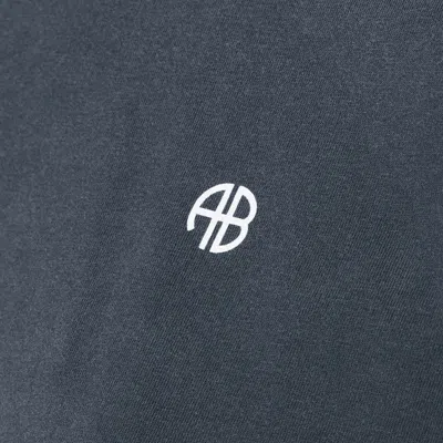 Anine Bing Womens Washed Black Rudy Brand-print Cotton-jersey T-shirt In Black