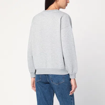 Anine Bing Grey Crew Neck Sweatshirt With Bold Lettering In Gray