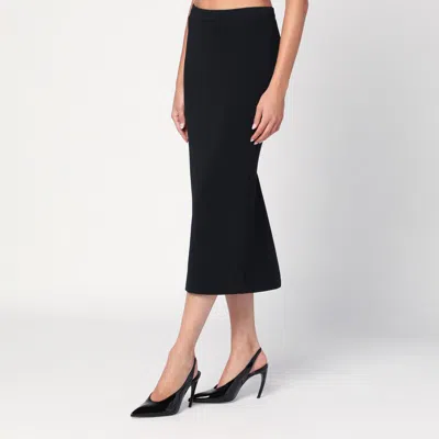 Givenchy Mid-length Kick Back Skirt In Cady In Black