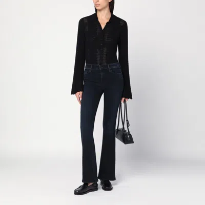 Mother Cropped Jeans Flared Design Belt Loops In Black