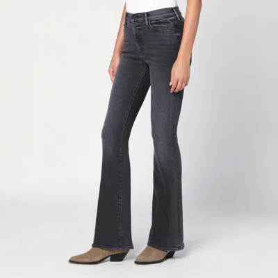 Mother Cropped Jeans With Belt Loops And Faded Effect In Black