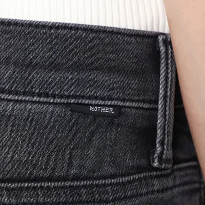 Mother Cropped Jeans With Belt Loops And Faded Effect In Black