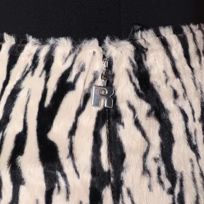 Rotate Birger Christensen Womens Egret Comb Printed Faux-fur Cotton-blend Mini Skirt In Multi