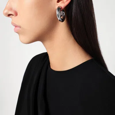 Panconesi Small Silver Serpent Hoops Earrings In Silver