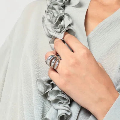 Panconesi Triptych Blow Up Silver Ring In Silver