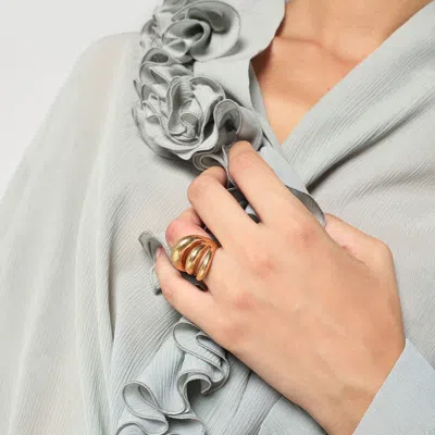 Panconesi Triptych Blow Up Ring In Gold