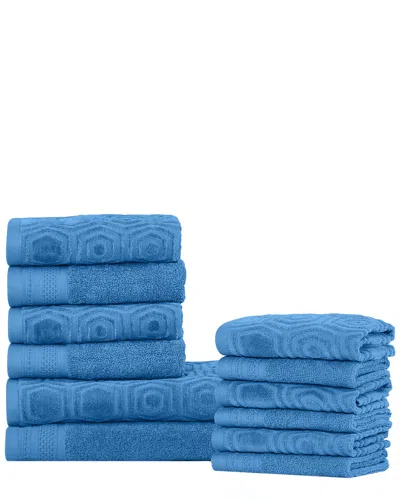 Superior 12pc Combed Cotton Towel Set In Blue