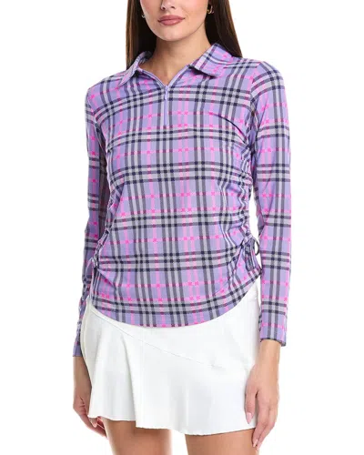 Ibkul Judith Long Sleeve Mock Neck Top In Purple