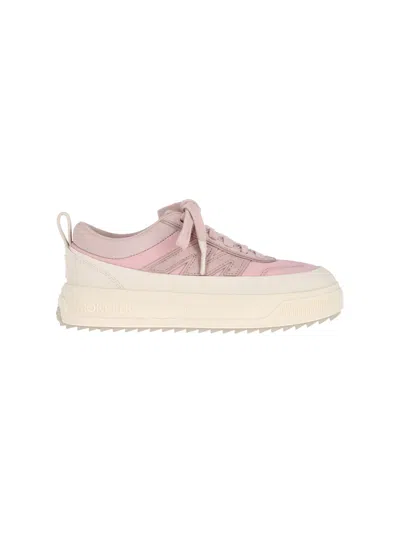 Moncler Casual Low Top Sneakers With Pull Tab In Pink