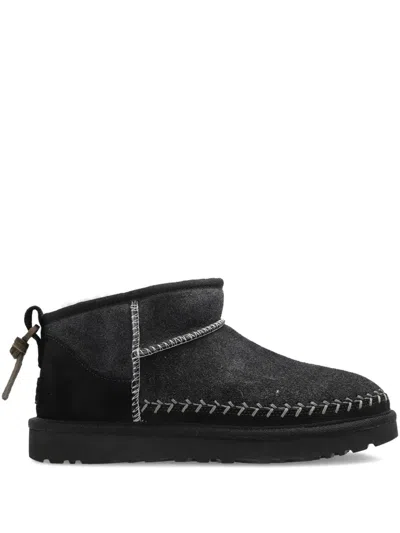 Ugg Classic Ultra Mini Biarritz Ankle Boots In Black