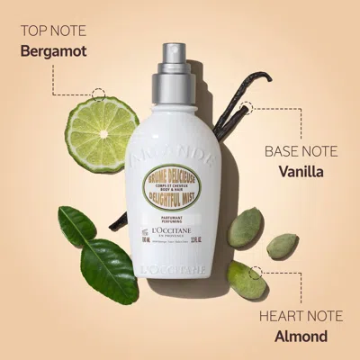 L'occitane - Almond Hair & Body Mist 3.3 Fl oz In Transparent