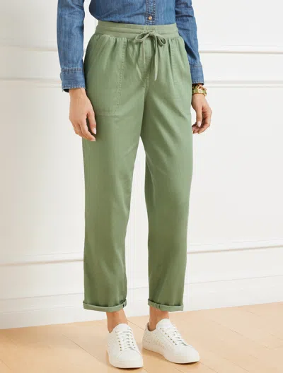 Talbots Plus Petite - Straight Ankle Relaxed Pull-on Pants - Loden Frost - 1x  In Green