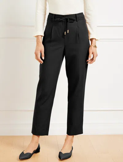 Talbots Petite - Tapered Ankle Pleated Pants - Black - 14  In Black