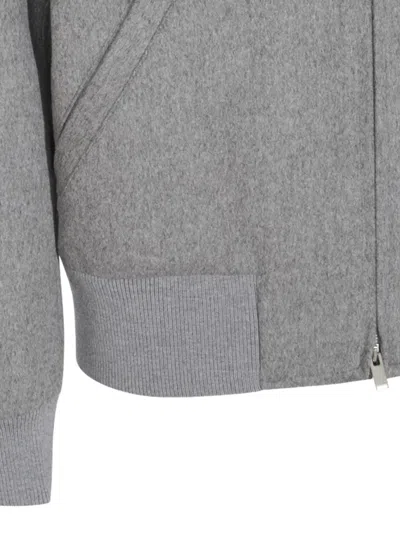 Lardini Relaxed Fit Jacket Ribbed Trims In Gray