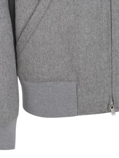 Lardini Relaxed Fit Jacket Ribbed Trims In Gray
