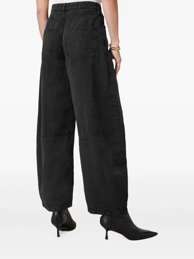Allsaints Panelled Wide-leg Jeans In Black