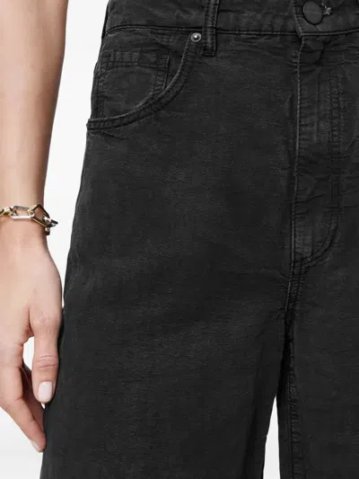 Allsaints Panelled Wide-leg Jeans In Black