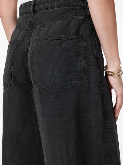 Allsaints Panelled Wide-leg Jeans In Black