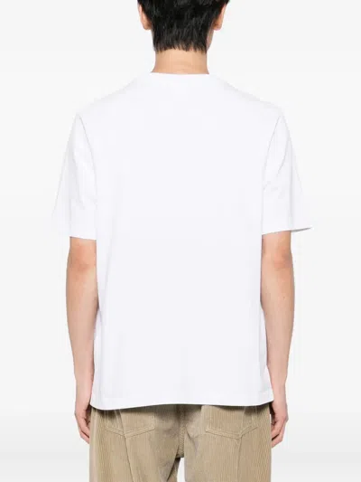 Maison Kitsuné T-shirt In Cotone Bianco Con Logo Maison Kitsune In White