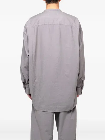 In・stru(men-tal) Band-collar Long-sleeve Shirt In Gray