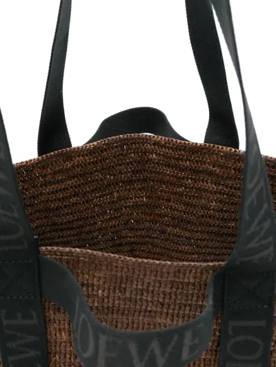 Loewe Men Fold Rafia Tote Bag In Brown