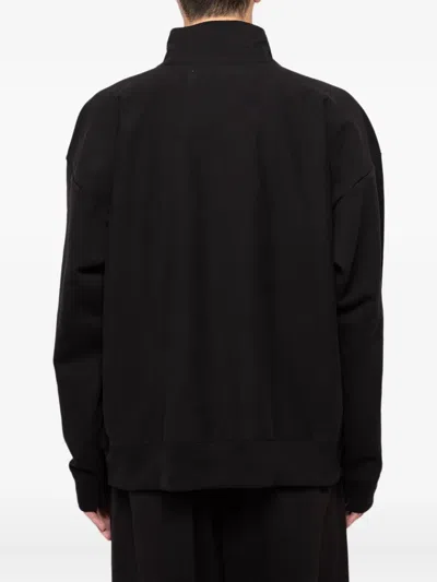 In・stru(men-tal) Half-zip Cotton Sweatshirt In Black