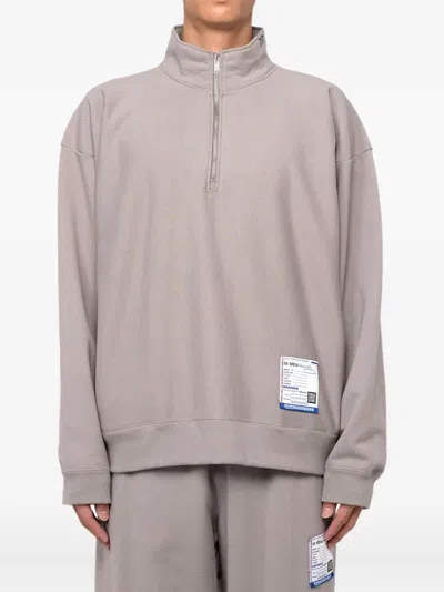 In・stru(men-tal) Half-zip Label Sweatshirt In Gray