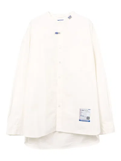 In・stru(men-tal) Band-collar Long-sleeve Shirt In Neutral