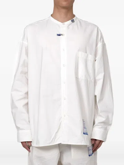 In・stru(men-tal) Band-collar Long-sleeve Shirt In Neutral
