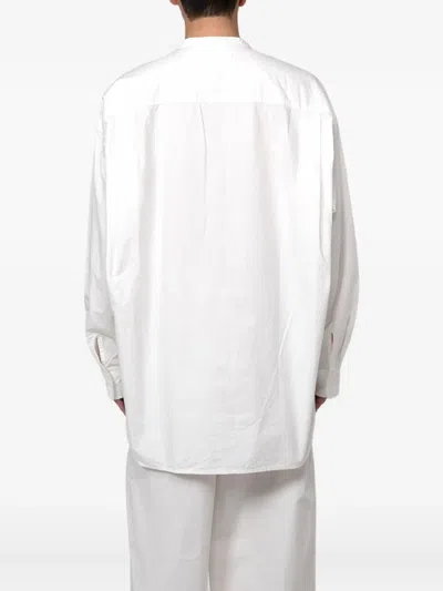 In・stru(men-tal) Band-collar Long-sleeve Shirt In Neutral